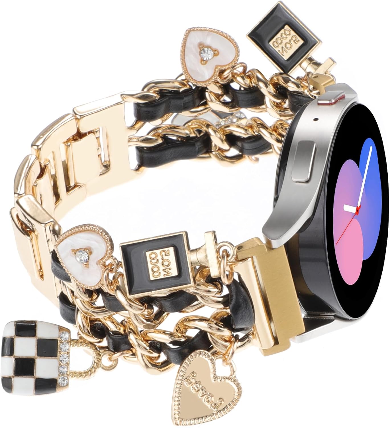 REALSIGN Elegante correa de reloj de metal de 0.787 pulgadas compatible con Samsung Galaxy Watch 6 5 4 401.732 in, Watch 4 Classic 421.811 in, Watch