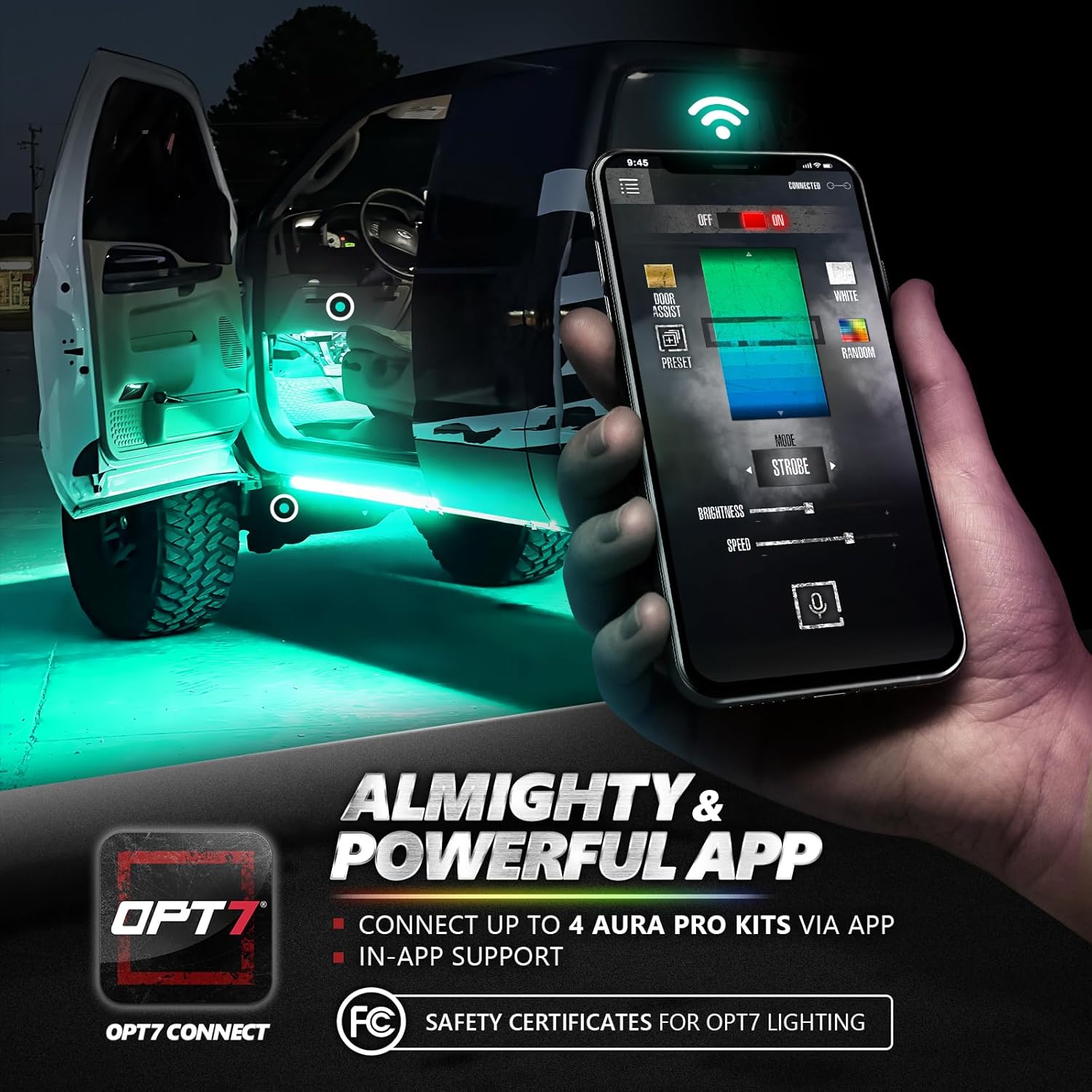 OPT7 AURA PRO – kit LED bluetooth para interiores