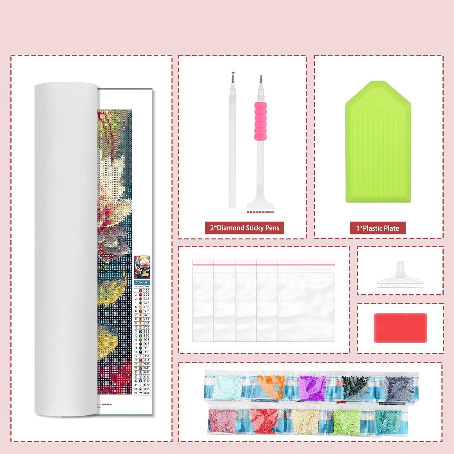 Lxmsja Kit de pintura 5D Good Luck Koi Fish Dimaond, kit de arte de diamantes de imitación de flores para bricolaje, manualidades redondas de