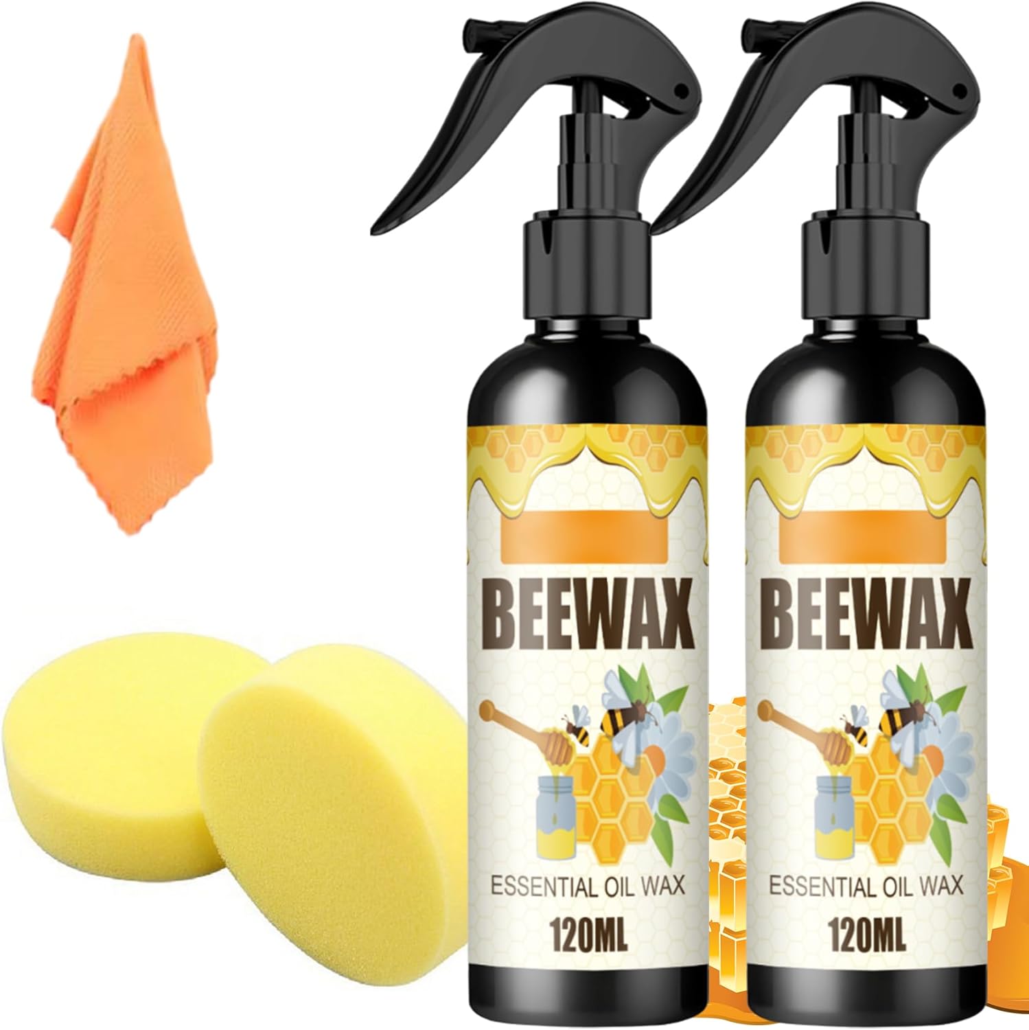 FACECOI Spray de cera de abeja micromolecularizada natural, cera de abejas condimento de madera, cera de abeja natural para muebles (2)