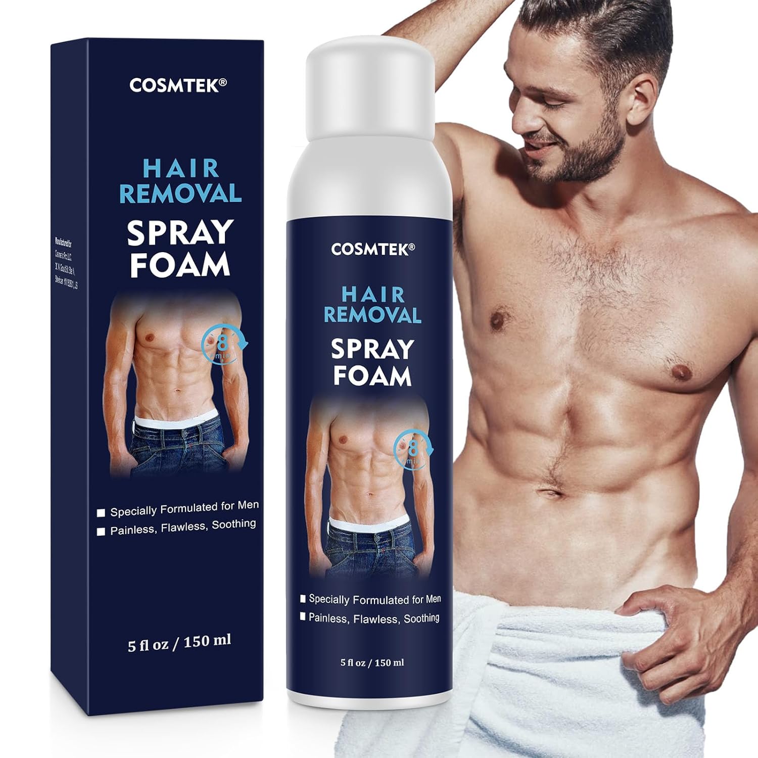 Espuma en aerosol de depilación para hombres, crema depilatoria sin irritación, depiladora segura para axilas masculinas, pecho, espalda, piernas,