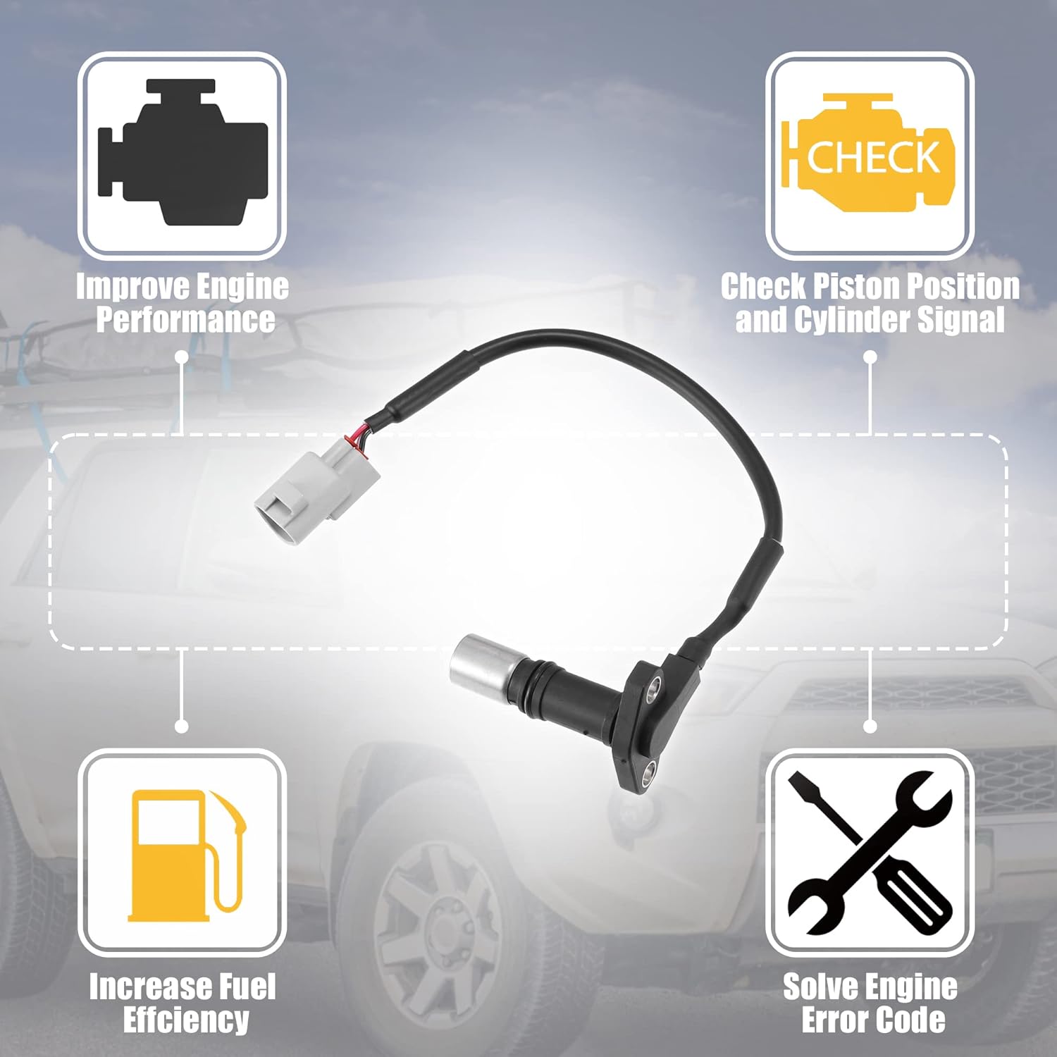 X AUTOHAUX Sensor de posición del cigüeñal 90919-05016 para Toyota 4Runner 2.7L AT Base 1996-2000 para Toyota 4Runner 2.7L MT Base 1996-2000