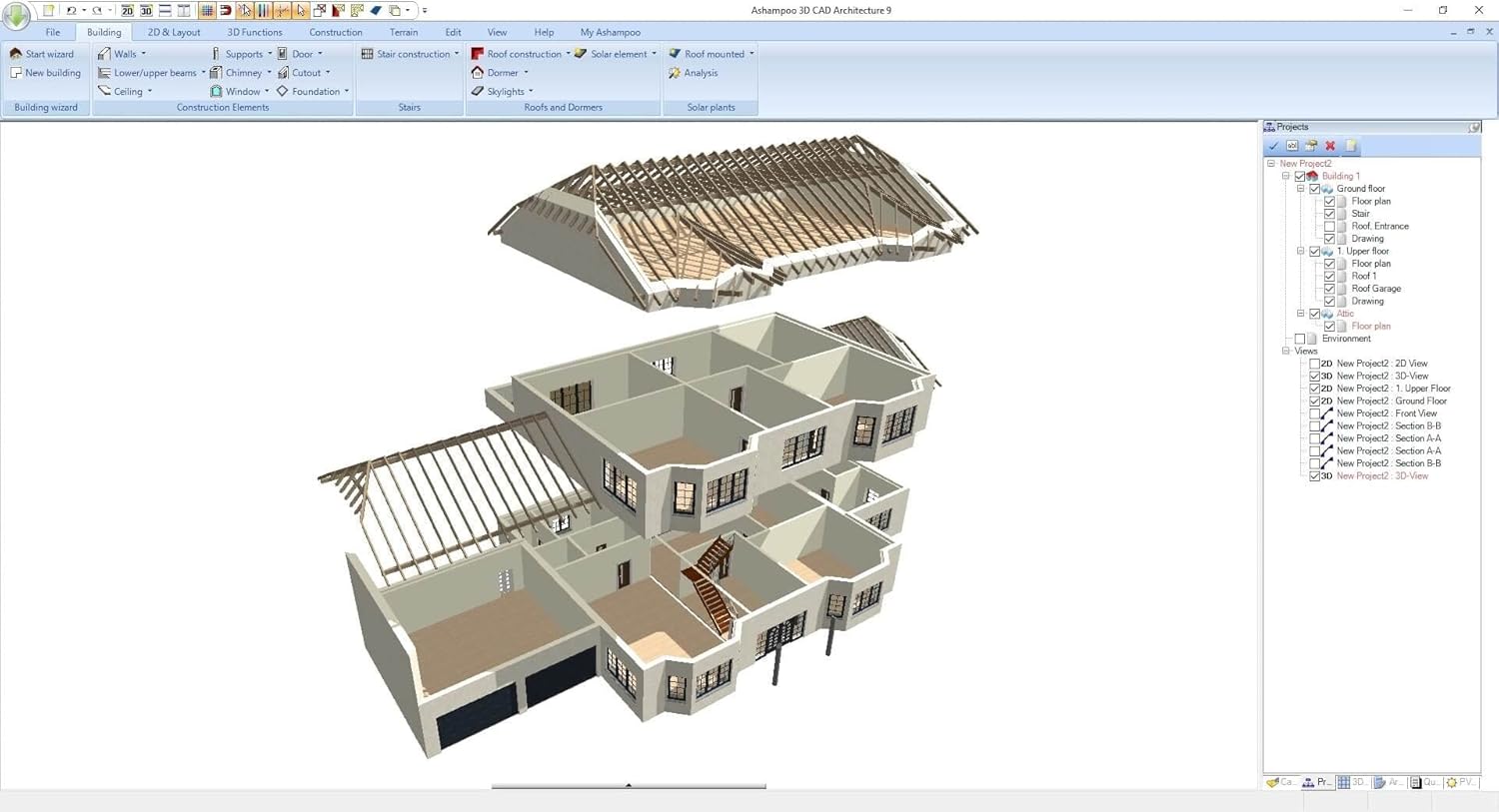 Home design software compatible with Windows 11, 10, 8.1, 7  Design your dream house including photovoltaic installations – 3D CAD 9 Architecture