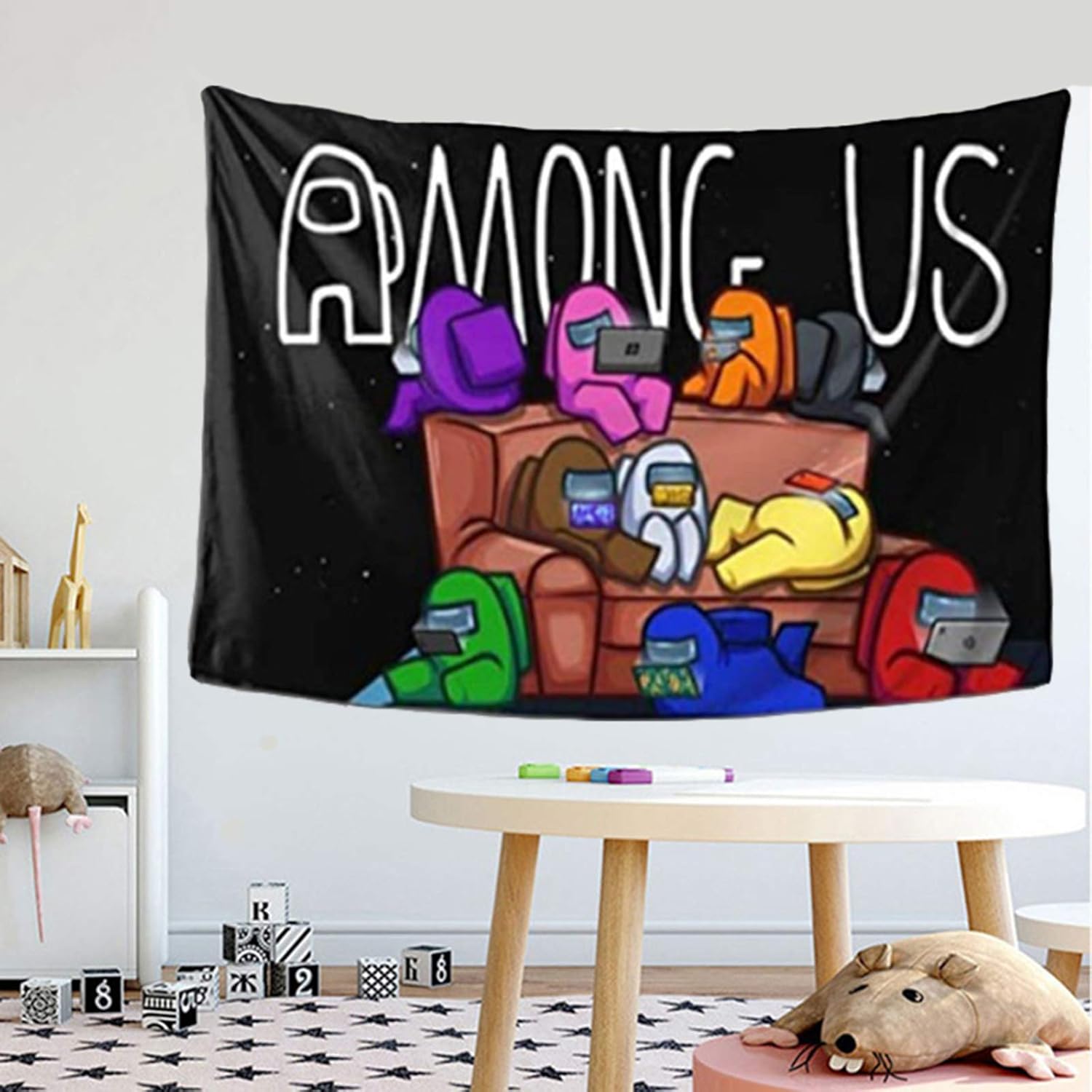 WTREPKON Divertido tapiz grande de animación de 50 x 62 pulgadas, cortina colgante para decoración de dormitorio, sala de estar, hogar, playa,