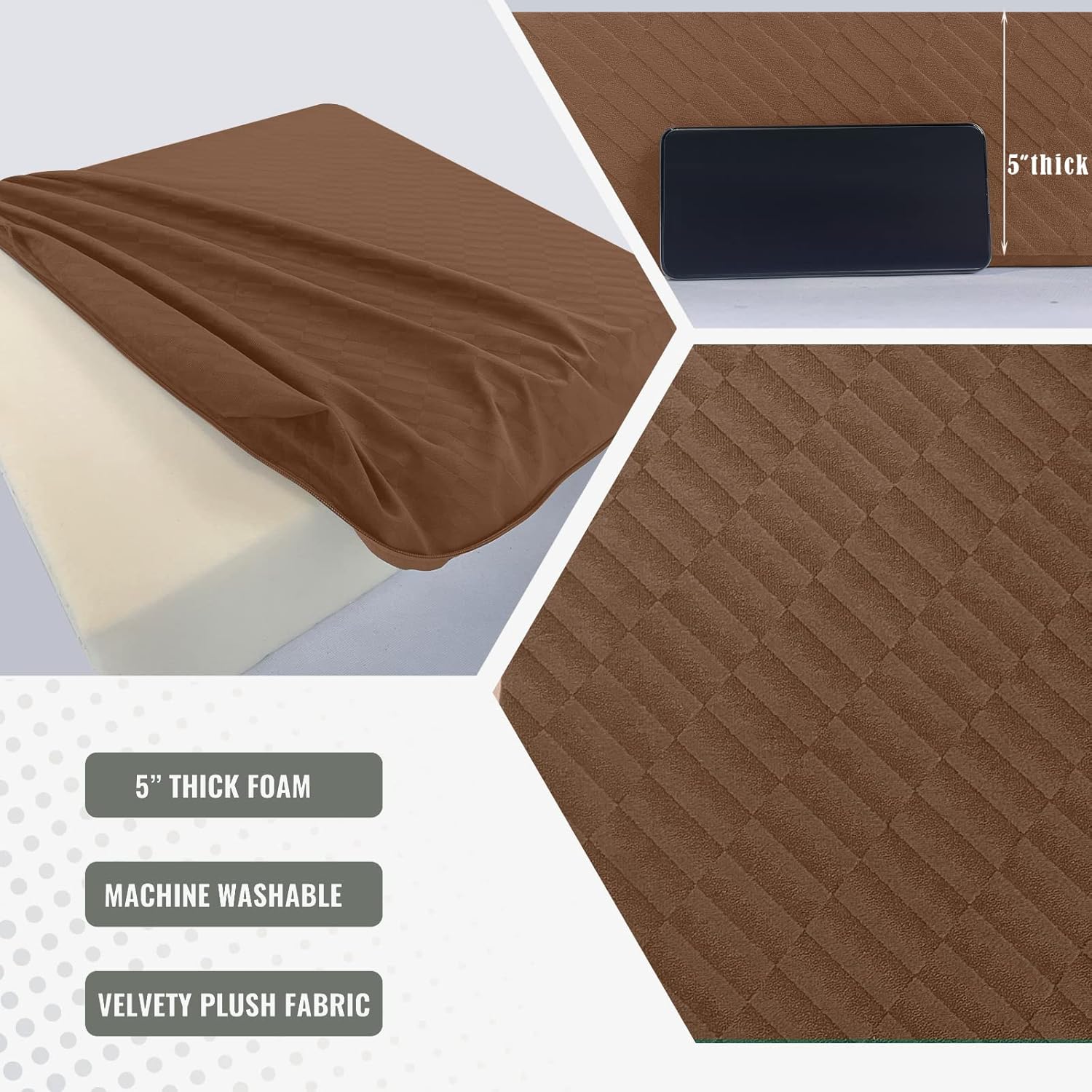 MeMoreCool Almohada cuadrada para asiento de suelo para adultos y niños, cojín de meditación grande con espuma gruesa, cojín grande lavable para