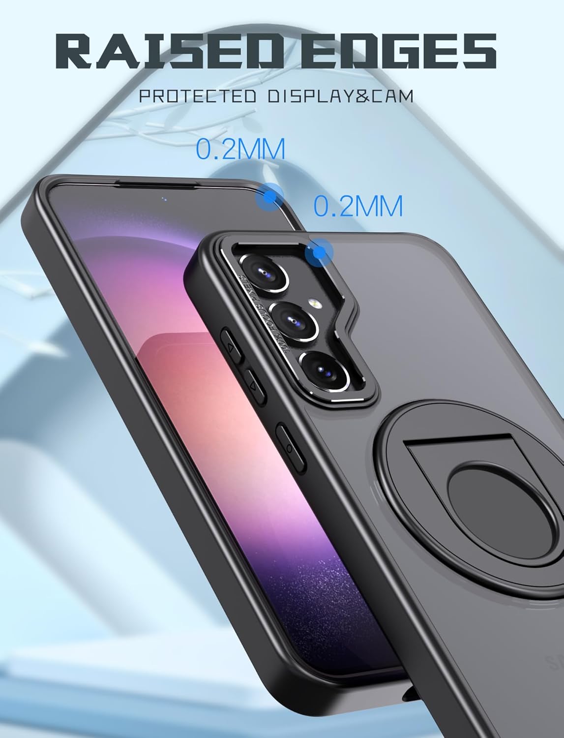 ZCDAYE Funda para Samsung Galaxy S23 Ultra con soporte, compatible con soporte giratorio invisible de carga inalámbrica, funda protectora