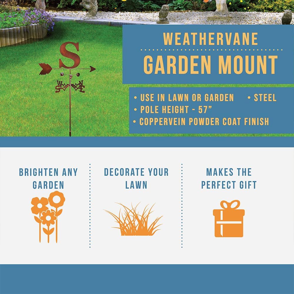 SWEN Products Letra monograma veleta (estaca de jardín incluida)