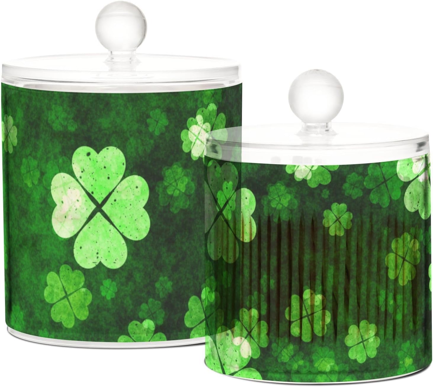 St Patricks Day Jars with Lids Containers Jar Bathroom Storage Containers Canisters Cotton Pad Holder for Dorm Room Essentials for College Students