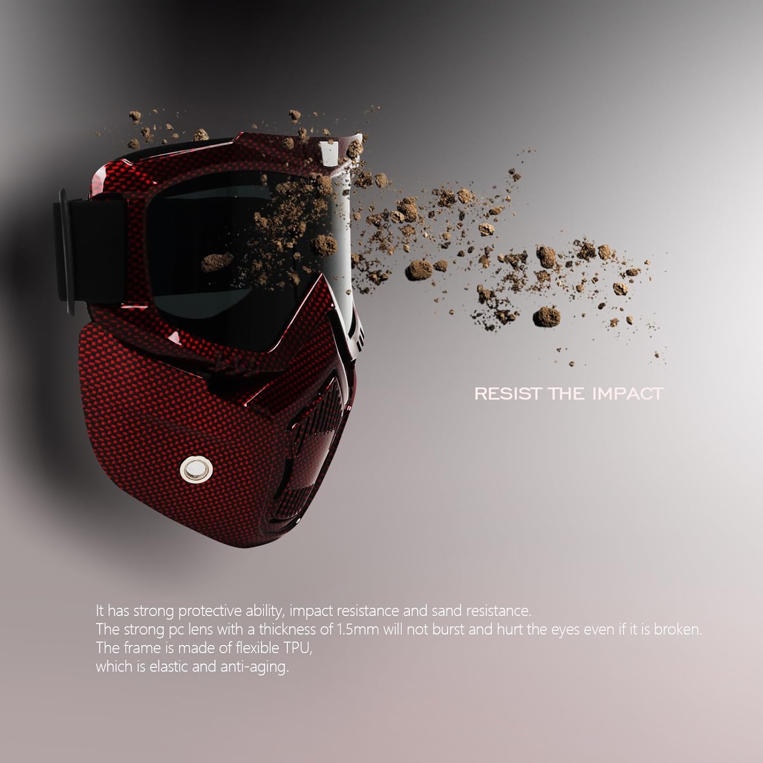 Gafas de motocicleta con máscara facial extraíble, gafas de equitación, motocross, ATV, motocross, gafas desmontables, Offroad, Airsoft, paintball,