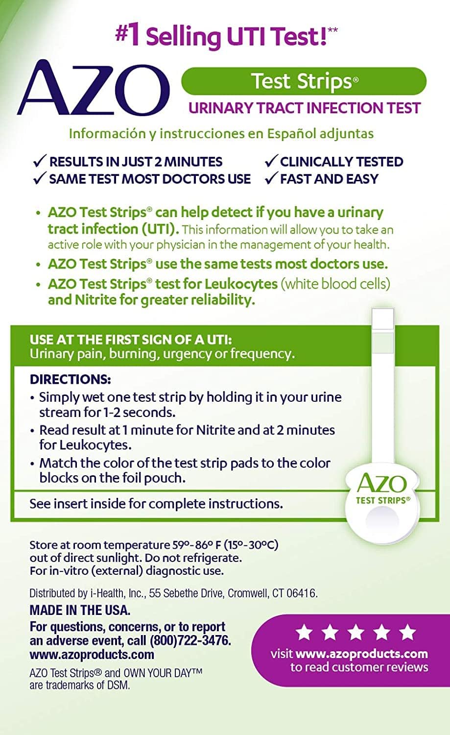AZO Tiras reactivas para infección del tracto urinario (ITU) (3 unidades) + AZO Defensa del tracto urinario (24 unidades)