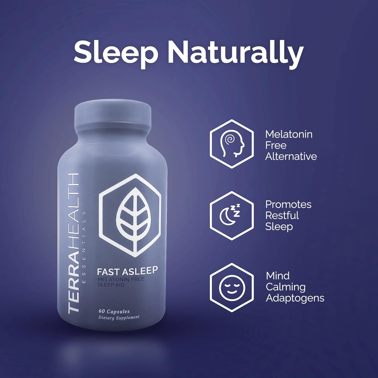 Terra Heath Essentials – Duerme rápido, sin melatonina, apoyo para dormir, ayuda con el insomnio y la inquietud, todo natural, suministro para 30