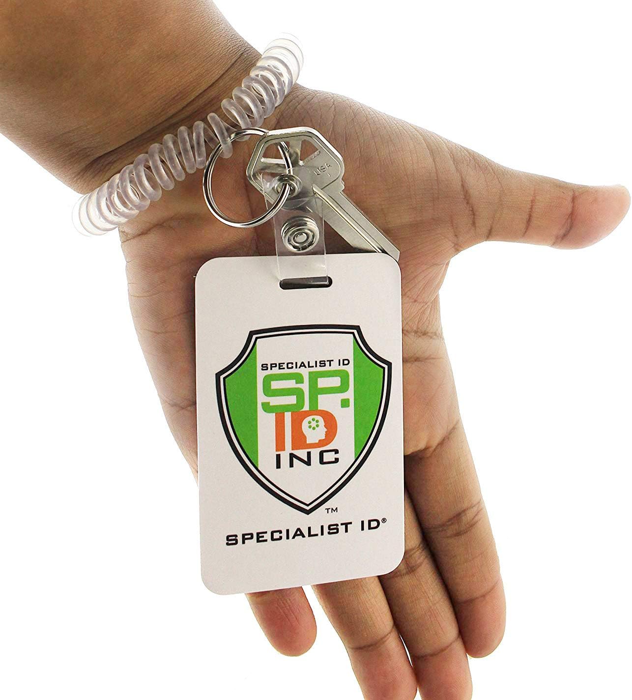 Specailist ID – Soporte para insignia de bobina de muñeca, elástico en espiral de alta calidad, llaveros y llavero, Variado