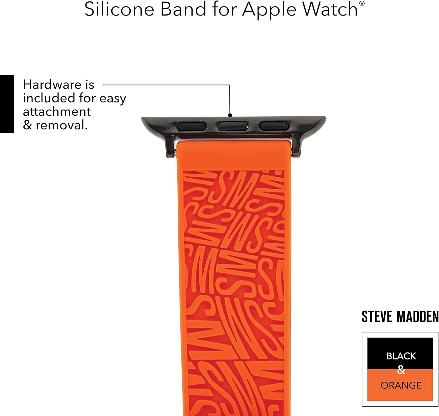 Steve Madden Correa de silicona de moda para Apple Watch, Moderno