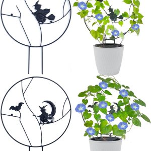 2 piezas de enrejado de jardín para plantas trepadoras, kit de bruja de Halloween, diseño especial, enrejado mediano de 16.3 pulgadas para plantas 2 piezas de enrejado de jardín para plantas trepadoras, kit de bruja de Halloween, diseño especial, enrejado mediano de 16.3 pulgadas para plantas