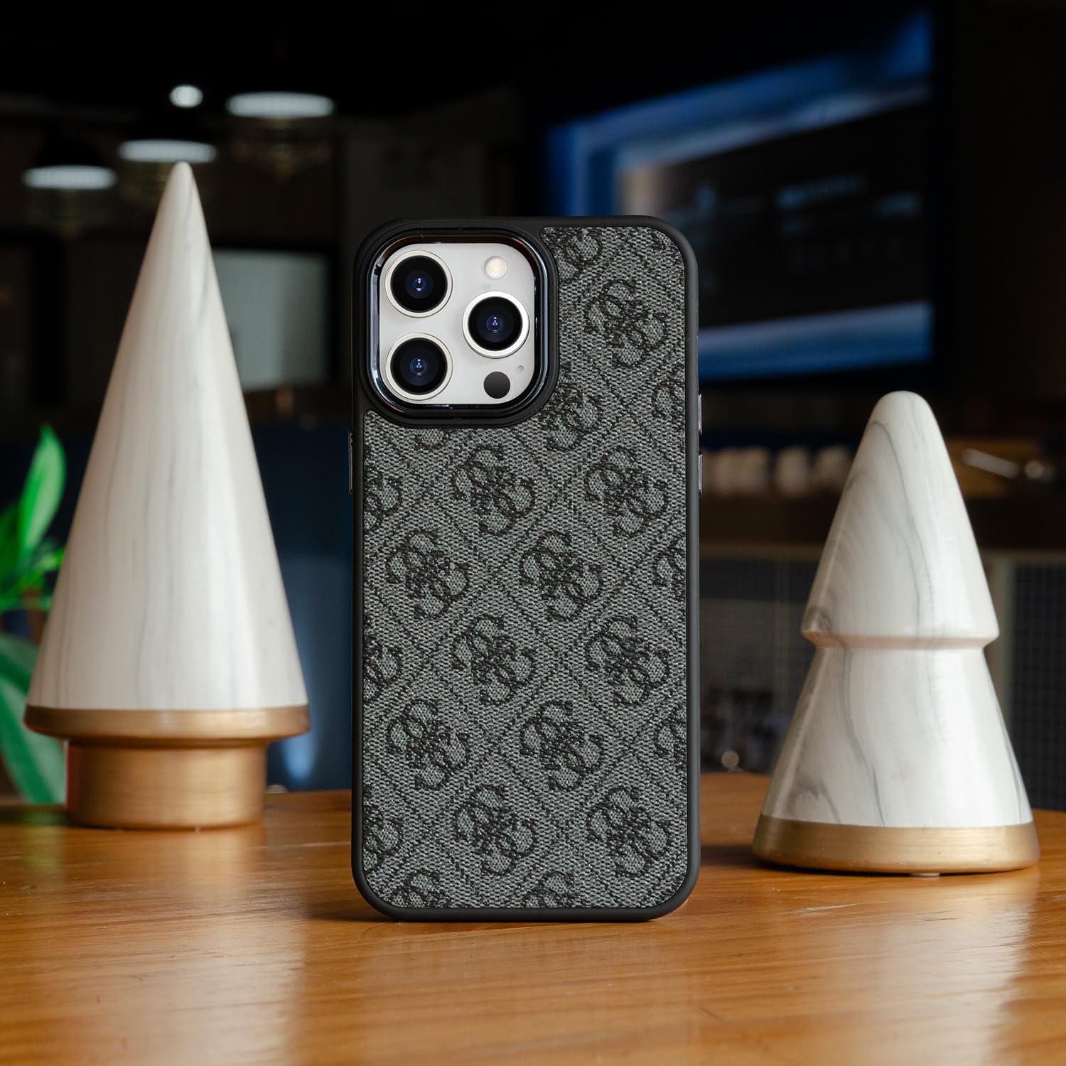 Funda de cuero para iPhone 14 Pro Max, con diseño clásico retro a cuadros, protección contra caídas a prueba de golpes, soporte de teléfono a la
