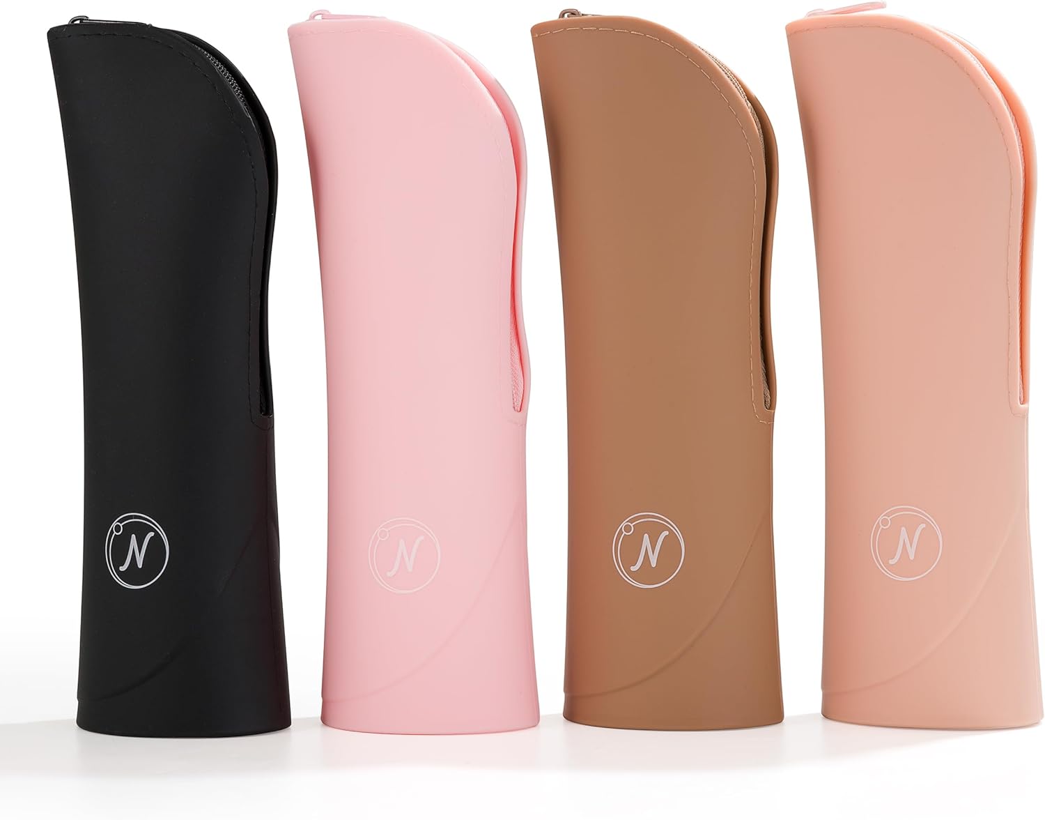 Soporte para brochas de maquillaje de viaje, soporte portátil de silicona con cremallera, organizador de herramientas de maquillaje para viajes y