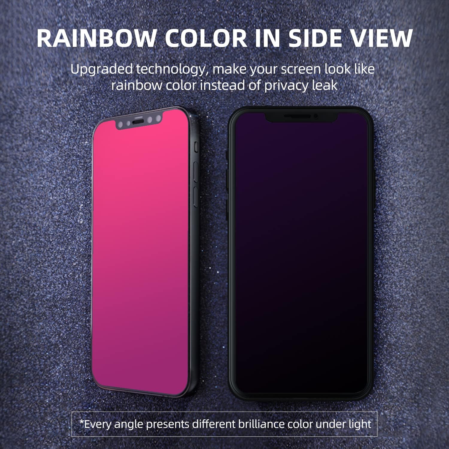 EGKimBa Protector de pantalla de privacidad compatible con iPhone 11 PROiPhone XSiPhone X solamente, 5.8 pulgadas, degradado, colorido, galvanizado,