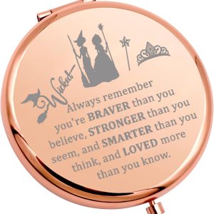 WSNANG Wicked The Musical Gifts – Espejo de maquillaje de Elphaba y Glinda, regalo para amantes de la música de Broadway, mercancía musical malvada WSNANG Wicked The Musical Gifts – Espejo de maquillaje de Elphaba y Glinda, regalo para amantes de la música de Broadway, mercancía musical malvada