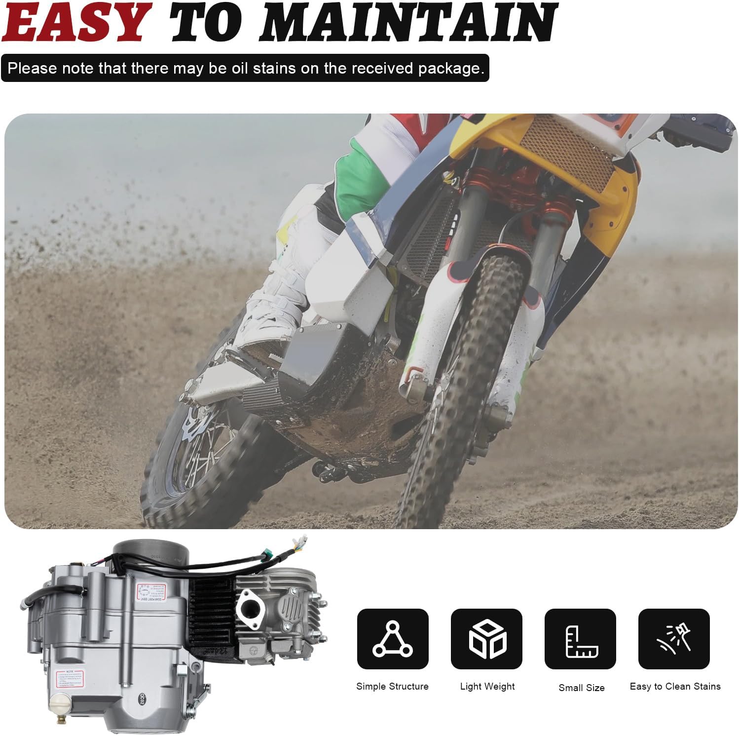 Rosyouth Kit de motor de motor de 4 tiempos de 125 cc, motor de embrague manual, motor de motor refrigerado por aire, motor ATV Quad Dirt Pit Bike