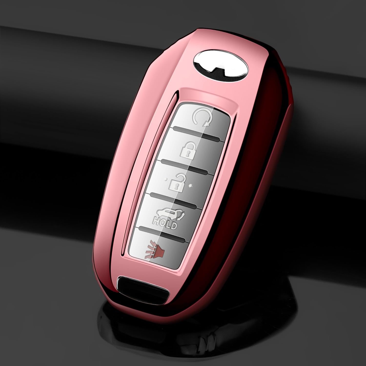 Tengare Funda para llavero de automóvil compatible con funda para llaves Infiniti, protector rosa