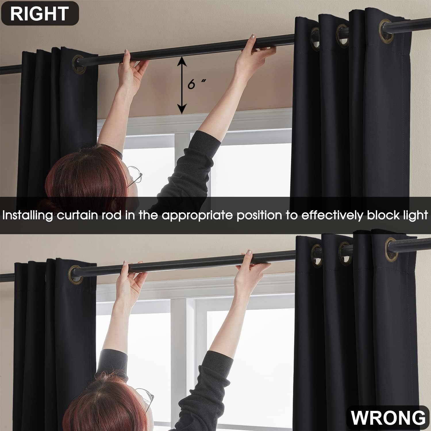 Rutterllow – Cortinas 100% blackout de tela de 340 GSM y con ojales para habitación y sala, 2 paneles de cortinas con aislamiento térmico y bloqueo