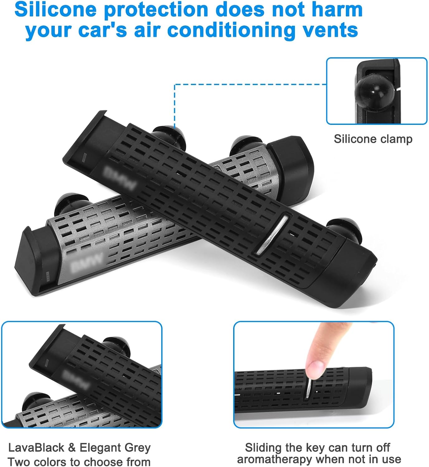 Repuesto para kit de arranque BMW, soporte para automóvil, difusor de ambientador natural de fragancia interior (negro lava)
