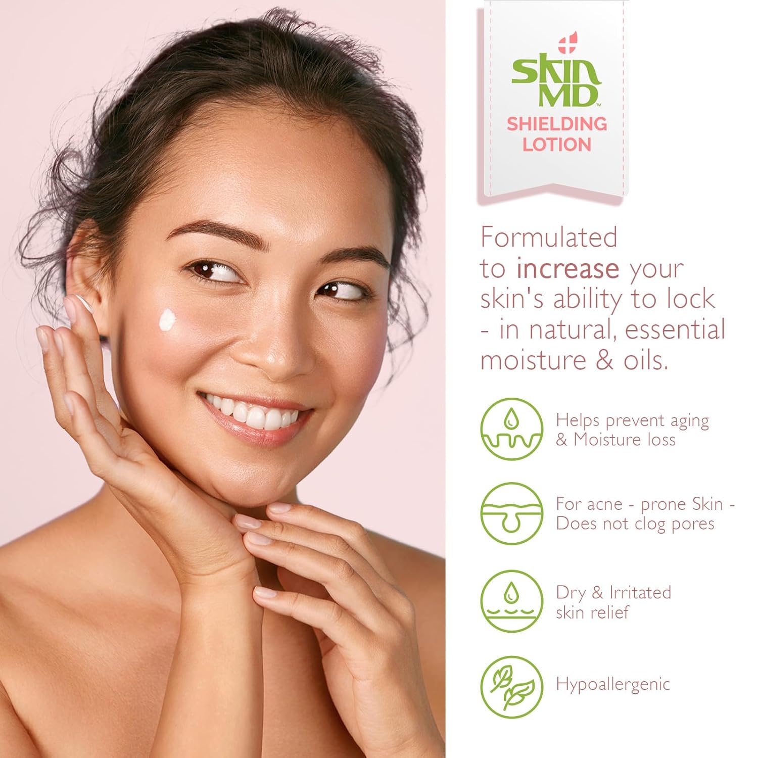 Loción protectora natural para la cara Skin MD, cuerpo y manos, ayuda con eczema y psoriasis El remedio natural a las cosas que secan tu piel