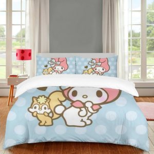 Juego de ropa de cama de dibujos animados tamaño individual, funda de edredón de 3 piezas, bonito juego de cama para niños y niñas con 1 funda de Juego de ropa de cama de dibujos animados tamaño individual, funda de edredón de 3 piezas, bonito juego de cama para niños y niñas con 1 funda de