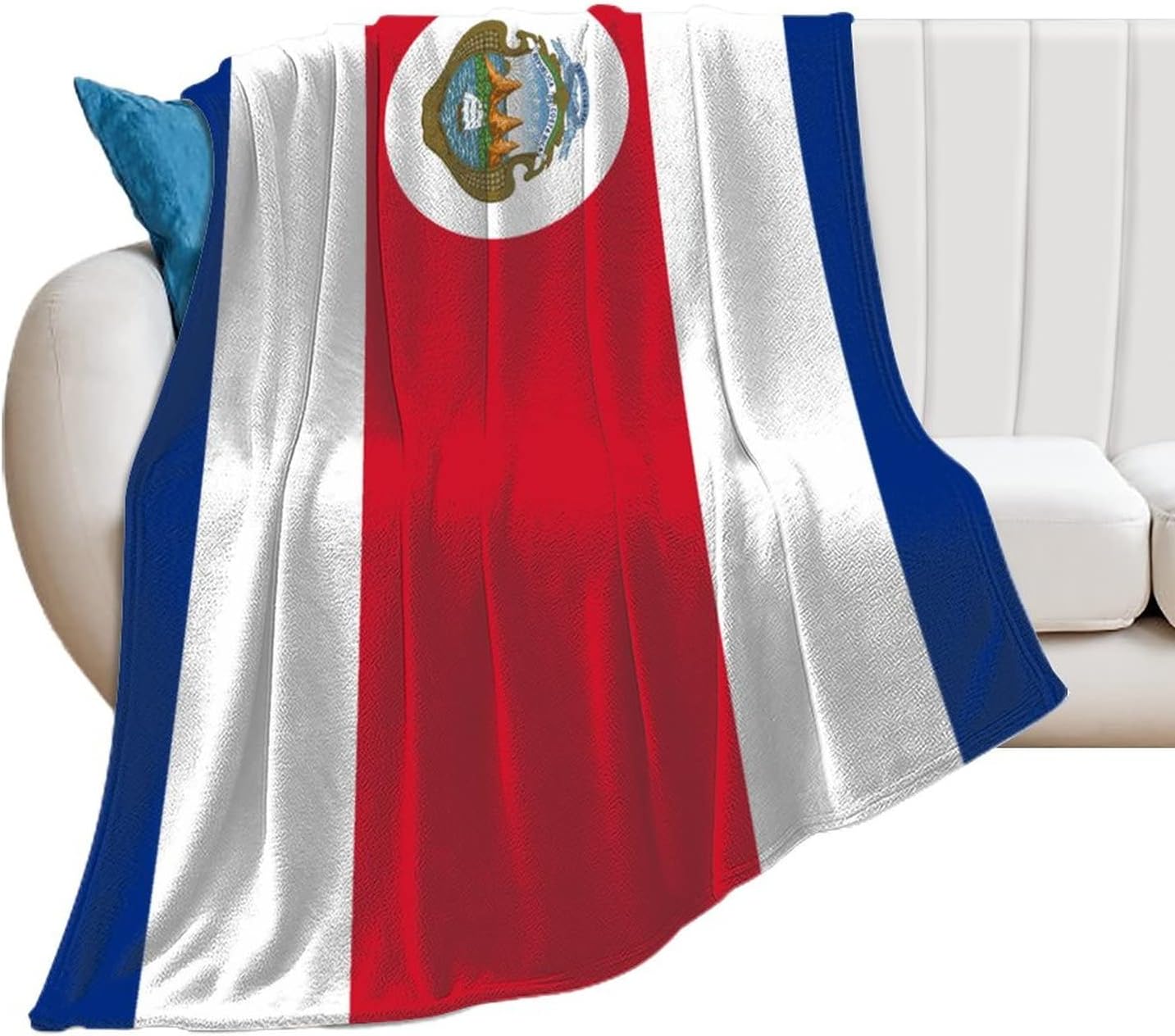 Manta de bandera de Costa Rica, franela suave, con patrón impreso, mantas decorativas para cama y sofá