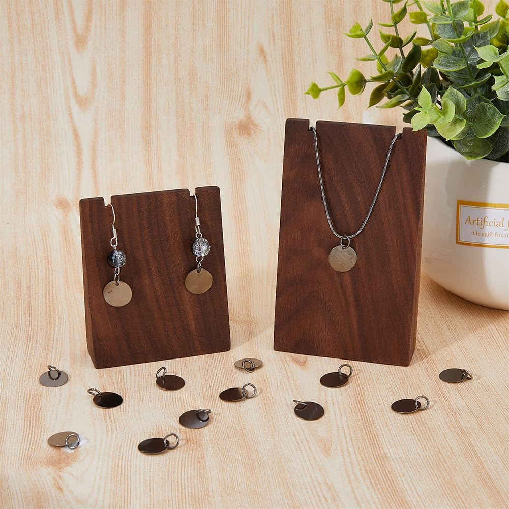 SUPERFINDINGS 100Pcs Brass Stamping Blank Tag Charms 12mm Flat Round Metal Stamps Tags Pendants for Bracelet Necklace Jewelry Making