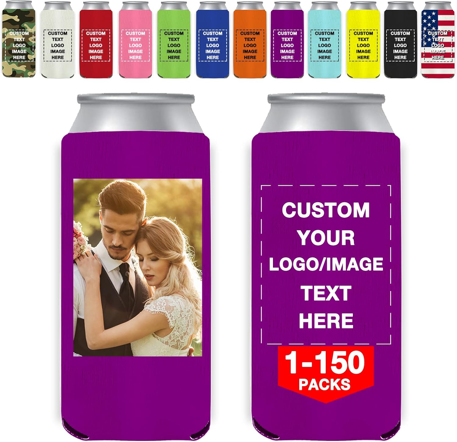 Fundas para enfriar latas delgadas personalizadas a granel, para cerveza, acogedoras latas y botellas, con aislamiento para bebidas, boda, fiesta de