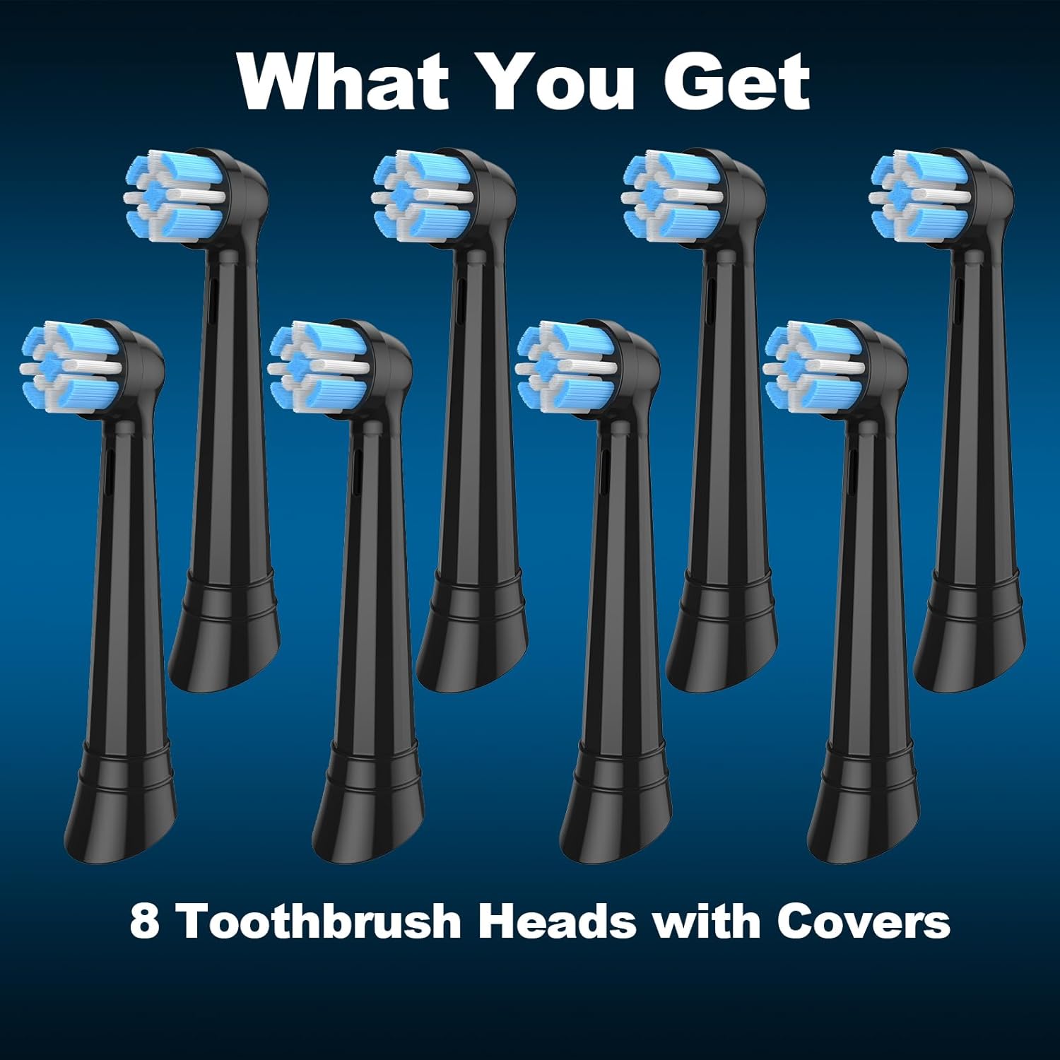 Cabezales de repuesto para cepillos de dientes compatibles con Braun Oral-B iO serie 345678910, cabezales de cepillo, color negro, paquete de 8