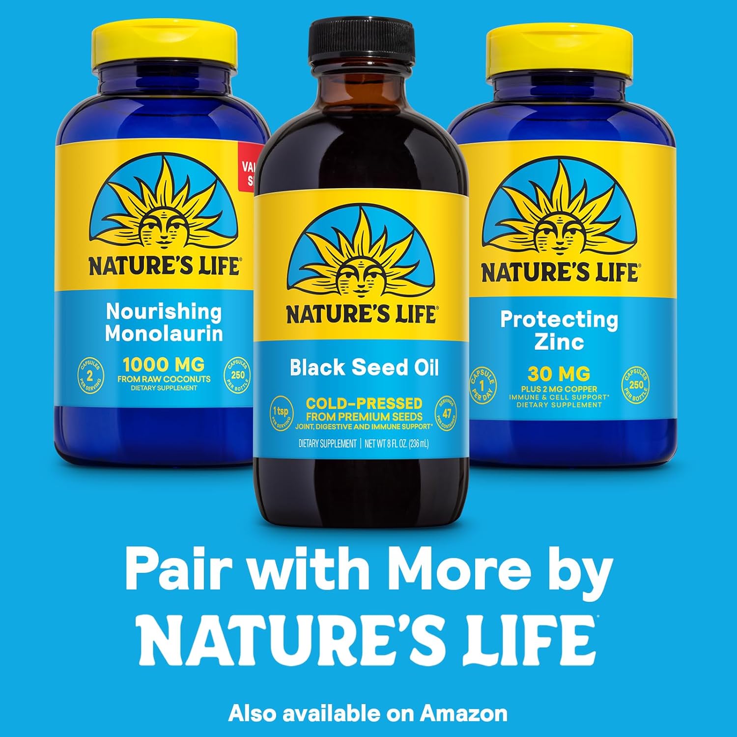 Nature’s Life Aceite de semilla negra, aceite de semilla de comino negro prensado en frío, apoyo para las articulaciones, la salud digestiva y el