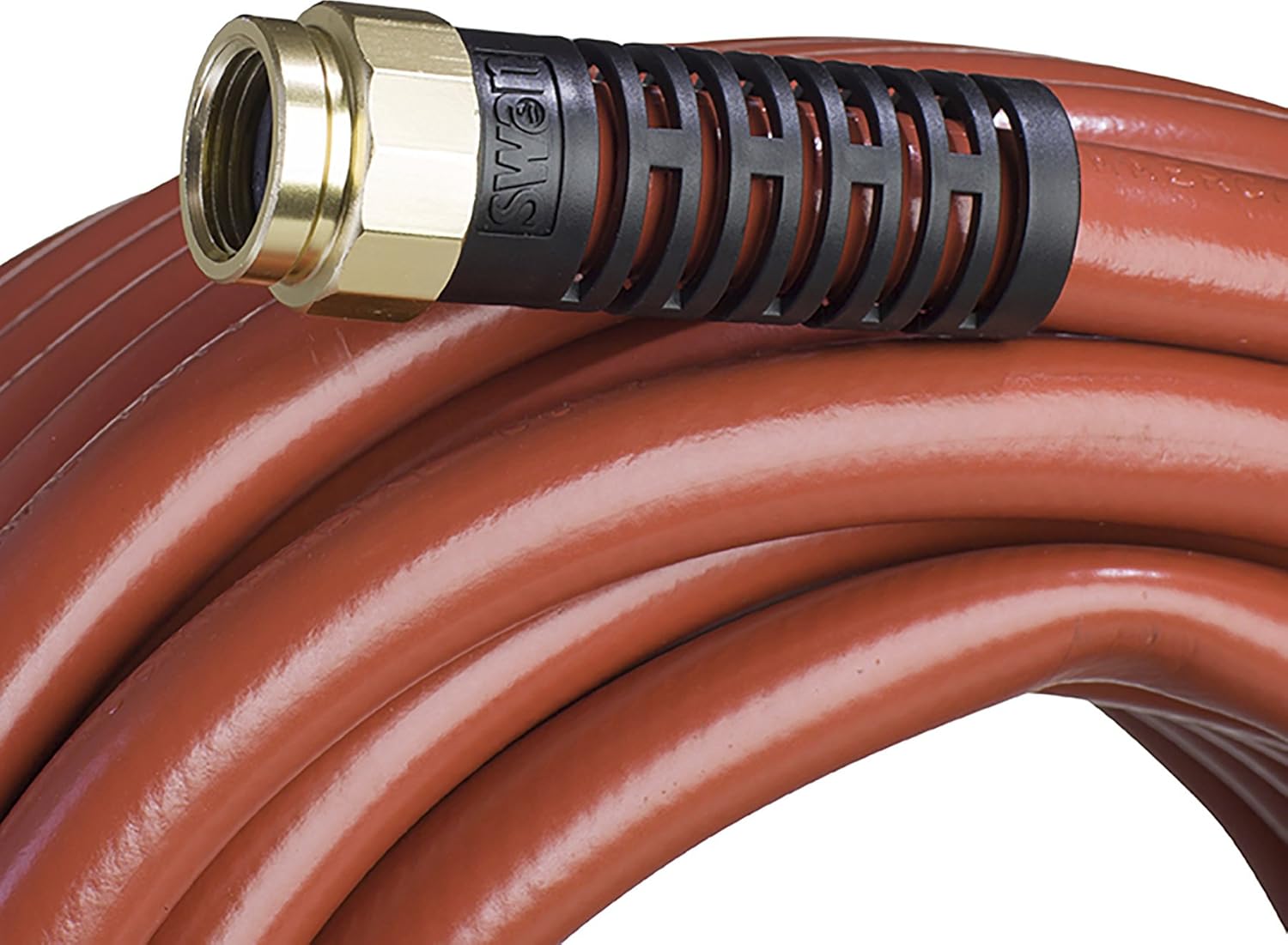 Swan Products SNCG58050 CONTRACTOR+ Manguera de agua de arcilla para servicio comercial con acoplamientos a prueba de aplastamiento 50 pies x 58