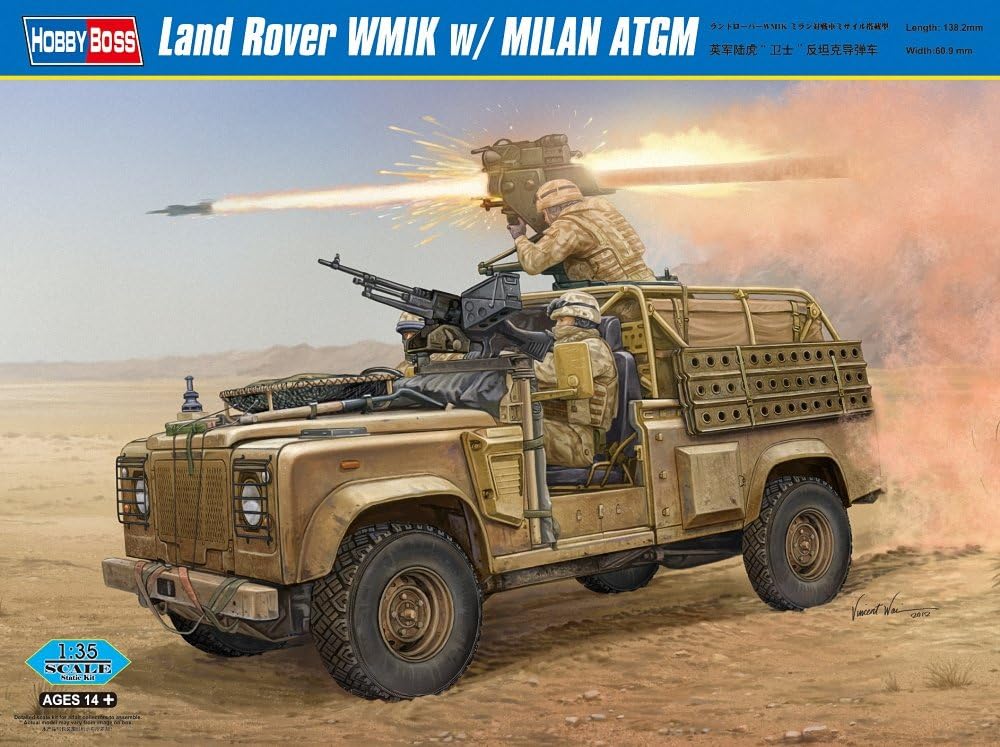 Hobby Boss Land Rover WMIK con Milán ATGM Kit de construcción de modelos de vehículos (HY82447)