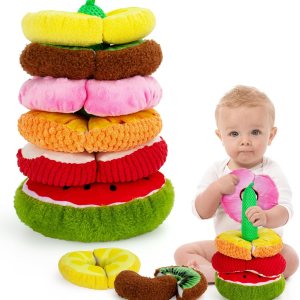 beetoy Juguetes apilables para bebés, actividades de aprendizaje preescolar para niños pequeños para aprender frutas, juguetes sensoriales de frutas beetoy Juguetes apilables para bebés, actividades de aprendizaje preescolar para niños pequeños para aprender frutas, juguetes sensoriales de frutas