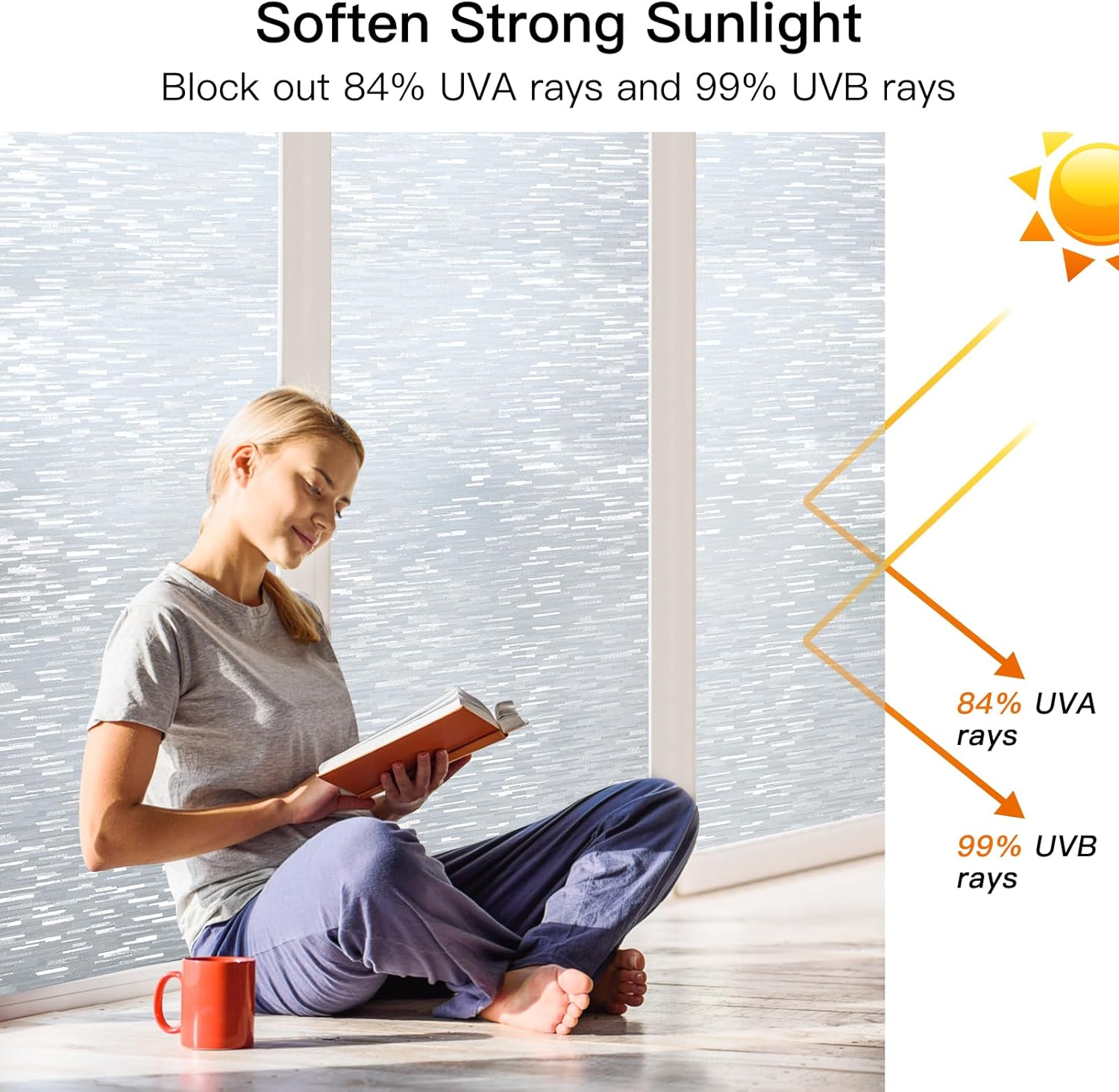 Película de privacidad para ventana, película de vidrio esmerilado para ventana, adhesivo estático no adhesivo, vinilo opaco para ventana, cubierta