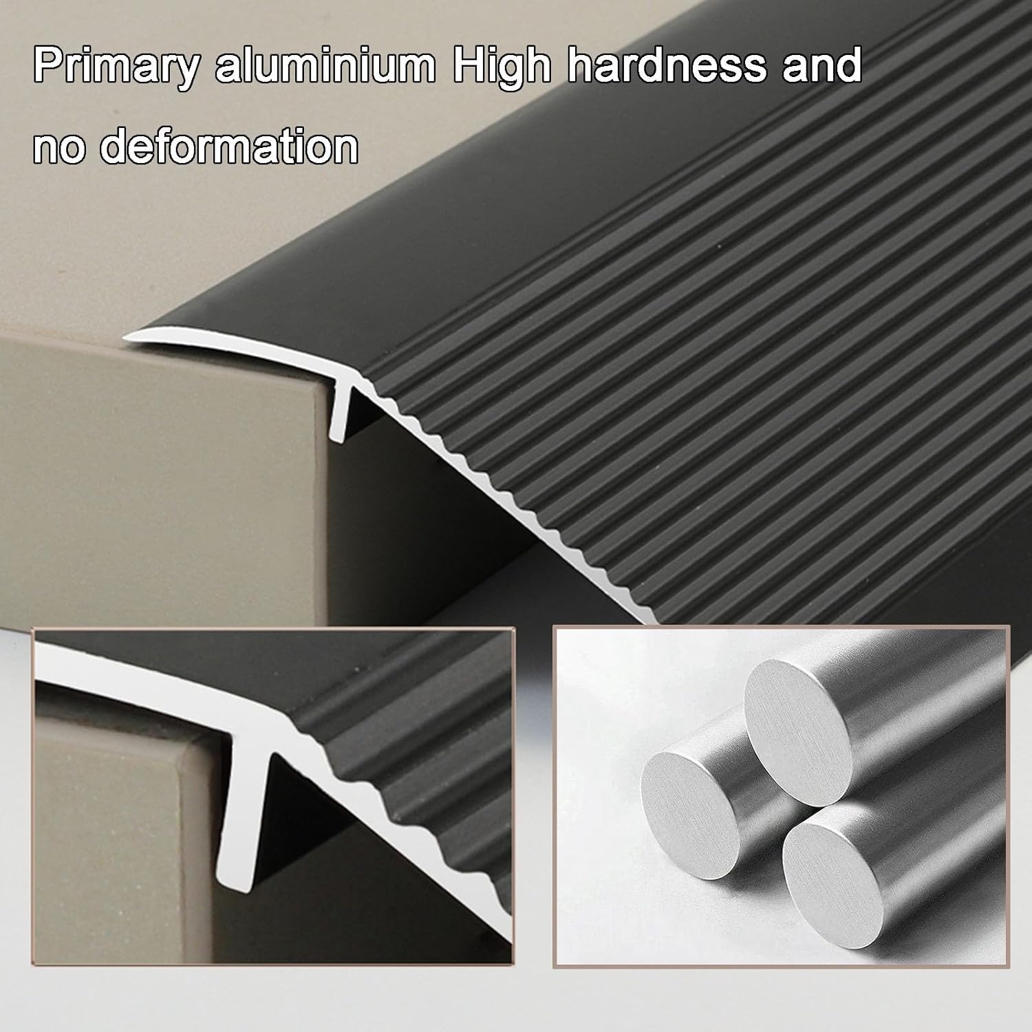 Tira de umbral de transición de piso de aluminio, tiras de cubierta de tira de transición de piso, tira de puerta duradera y fácil de instalar,