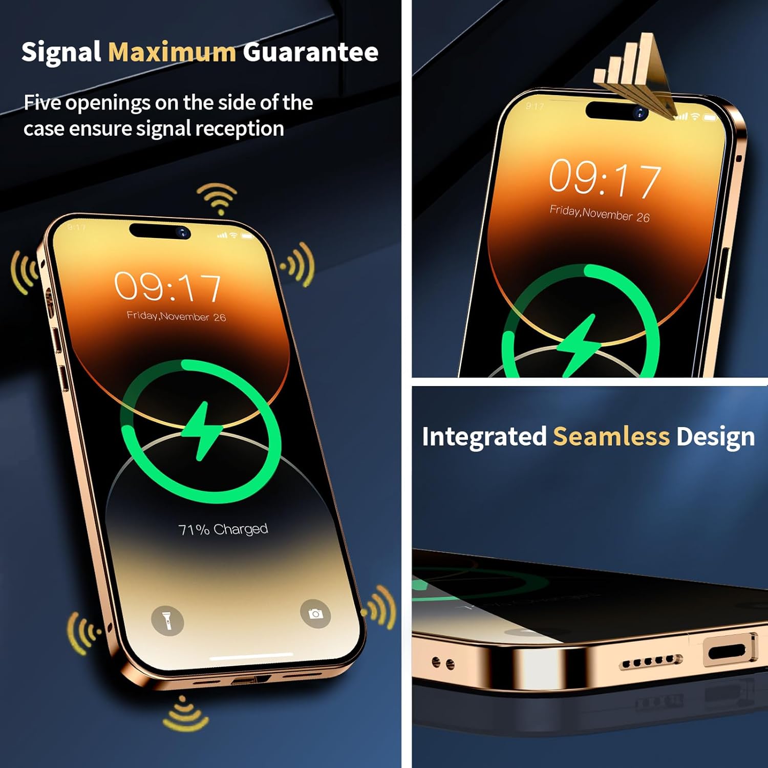 Funda magnética de privacidad con anillo de metal CD y bloqueo automático desplegable para iPhone 12 Pro Max compatible con MagSafe Protección de