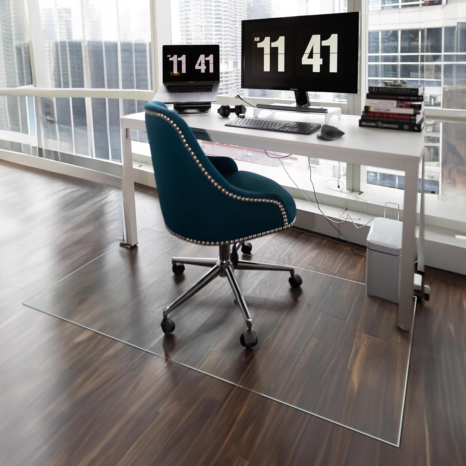 Tapete para silla de oficina para suelo de madera dura, transparente, protector de maderaazulejos, para oficina y hogar, tapete para silla de