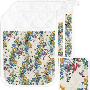 Farmhouse Plants – Juego de 3 soportes para macetas para cocina, antideslizante y aislante de calor, juego de agarraderas de tela de toalla con Farmhouse Plants – Juego de 3 soportes para macetas para cocina, antideslizante y aislante de calor, juego de agarraderas de tela de toalla con
