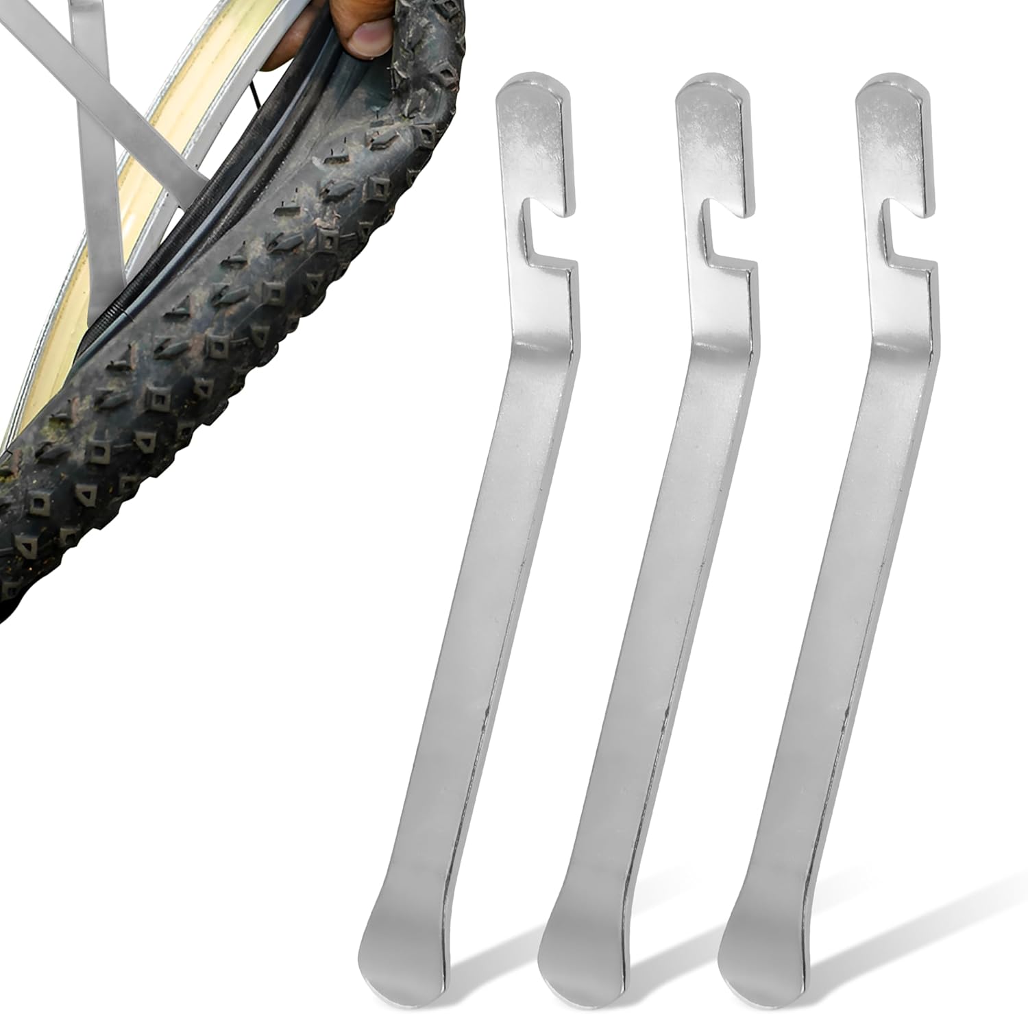 3 piezas de cucharas de hierro para neumáticos de bicicleta, palancas de bicicleta para cambiar, kit de herramientas de reparación de neumáticos,