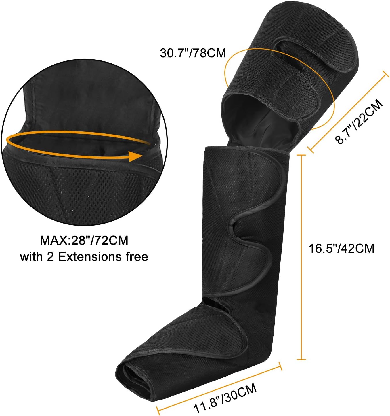 QUINEAR Masajeador de compresión para circulación y alivio del dolor, sistema eléctrico de recuperación de velcro para pies y piernas, edema y