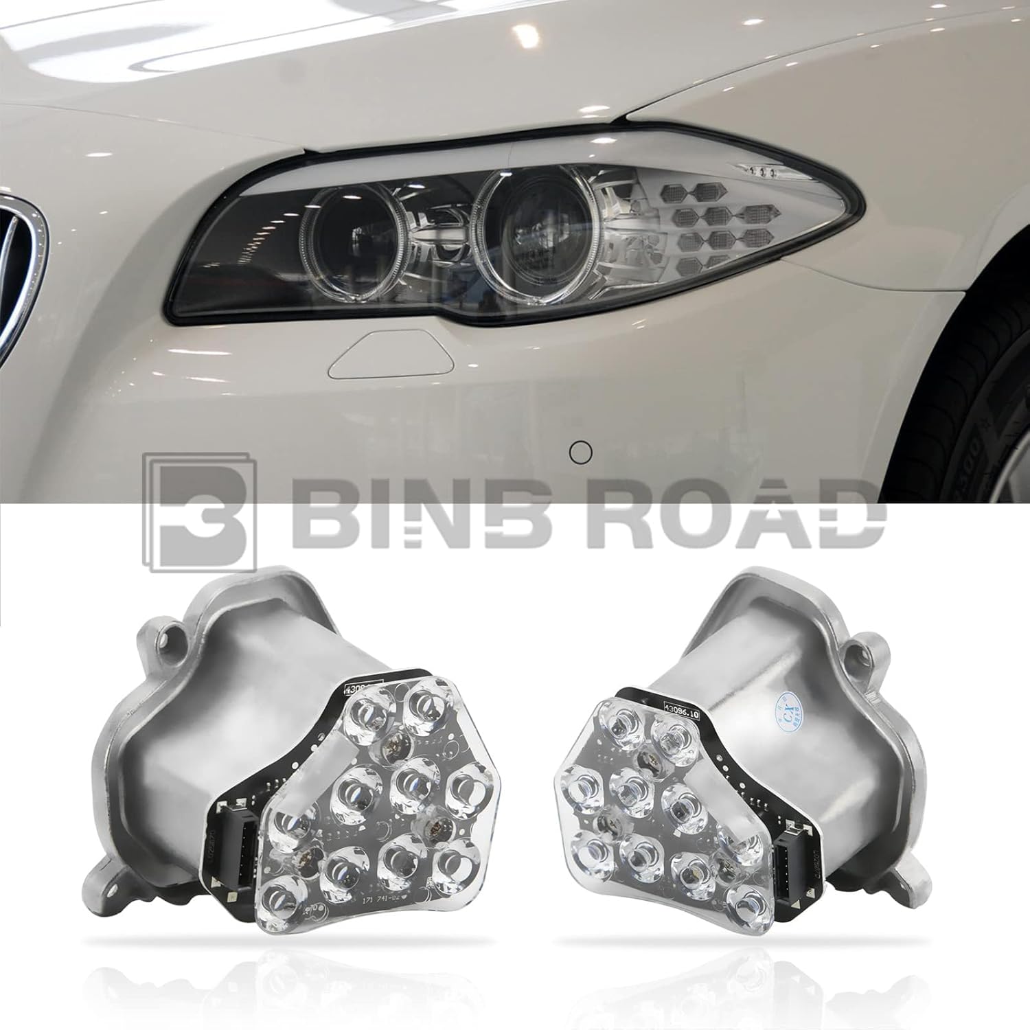 BINB ROAD Módulo de faros LED de señal de giro izquierdo y derecho 63117271901 + 63117271902 compatible con BMW 520i 525i 530i F10 F18 2009-2013
