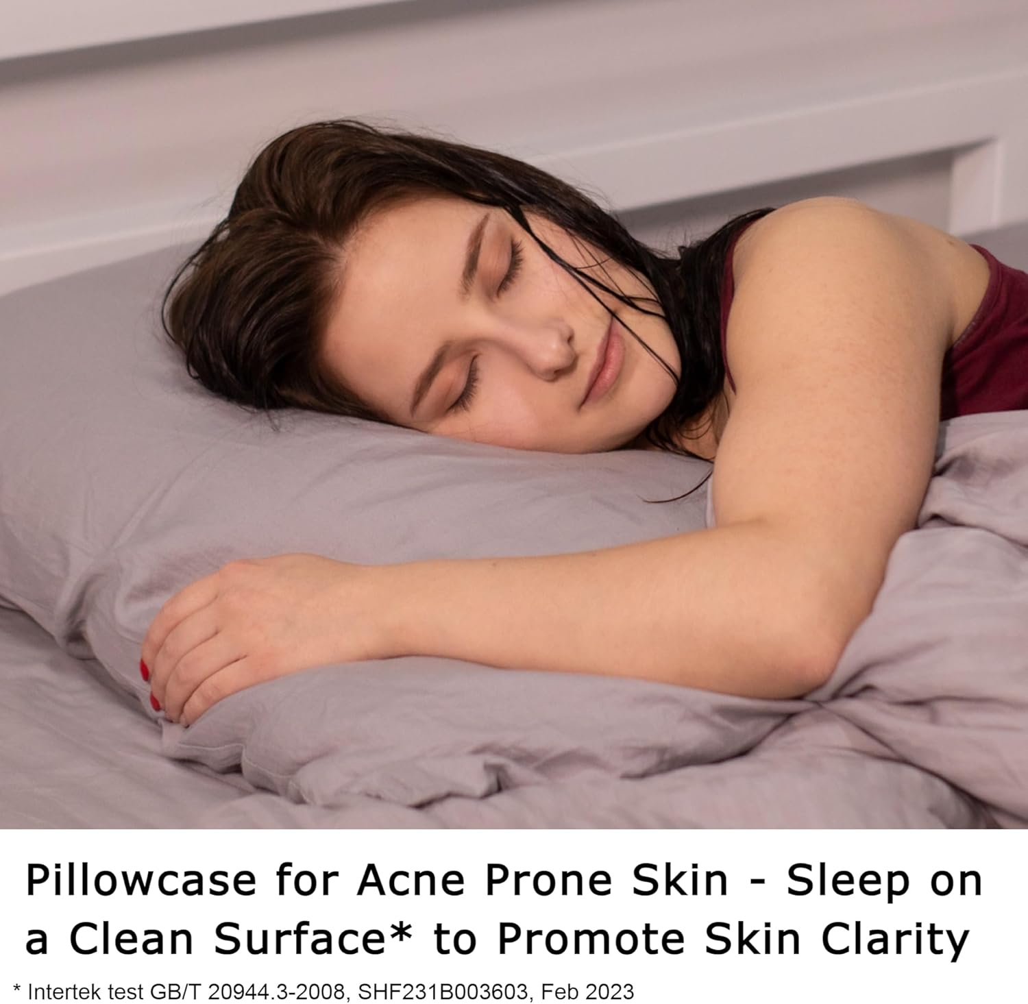 Funda de almohada para piel propensa al acné, funda de almohada con infusión de cobre antiacné, 1 unidad, funda de almohada Vegan Silk probada por