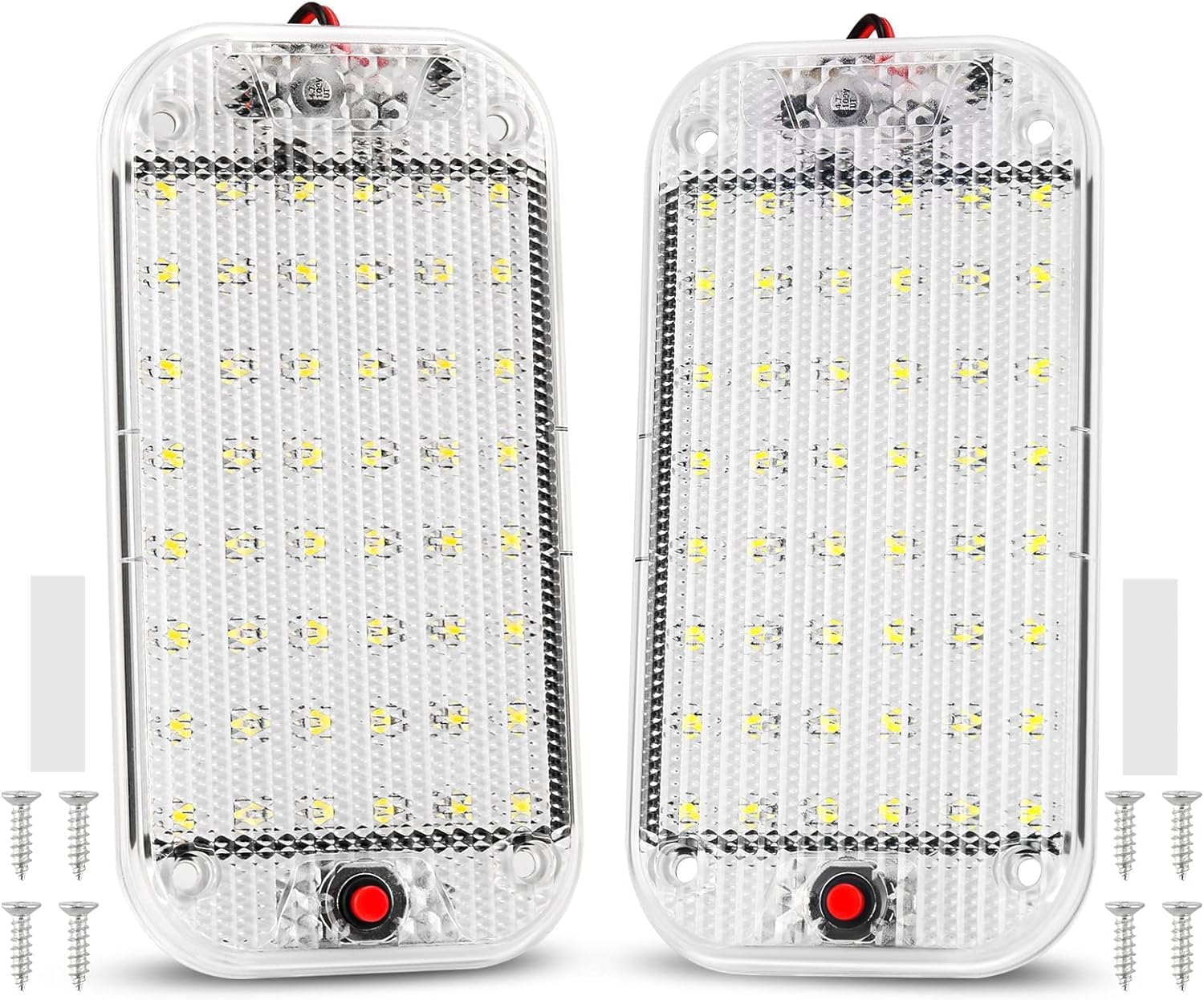 Luz LED de cúpula, iluminación interior de caravana de 12 V-85 V, 800 lúmenes, súper brillante, luz de techo LED para caravana con interruptor de