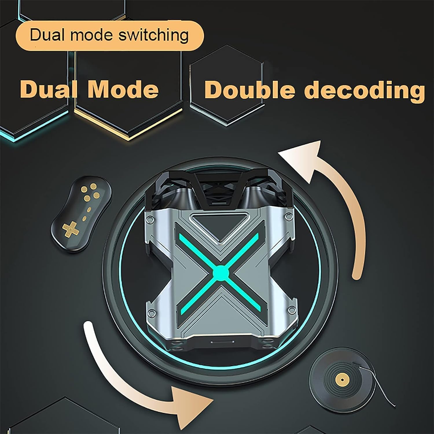 Auriculares para juegos inalámbricos Bluetooth 5.3 Auriculares de alta fidelidad con sonido premium CVC8.0 Auriculares a prueba de agua Bluetooth