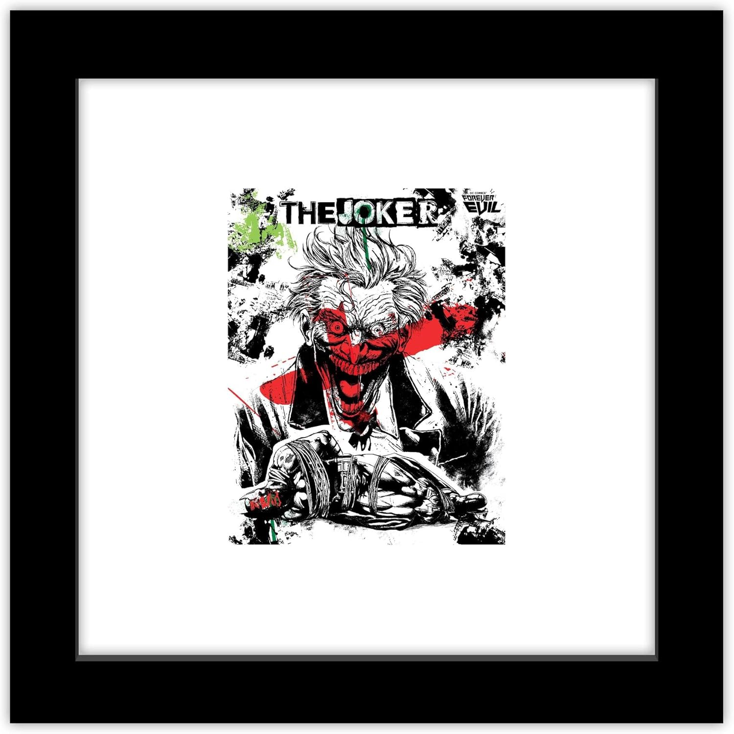 Trends International Gallery Pops DC Comics – Arte de pared de collage de Joker, versión enmarcada negra, 12 x 12 pulgadas