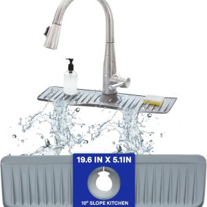 Protector contra salpicaduras para fregadero de cocina con pendiente de 10  19.6 pulgadas x 5.1 pulgadas para grifo de fregadero de cuesta Protector contra salpicaduras para fregadero de cocina con pendiente de 10  19.6 pulgadas x 5.1 pulgadas para grifo de fregadero de cuesta