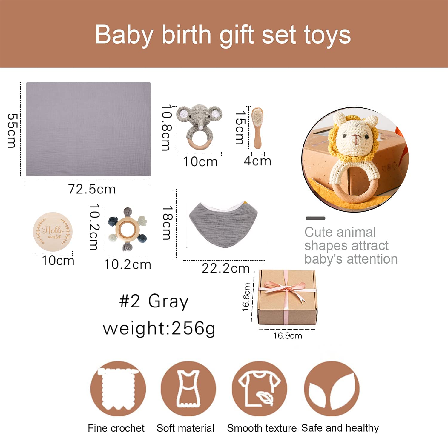 Cestas de regalo para bebé recién nacido, juego de regalos para baby shower, juego de baño para recién nacido con manta de muselina, toalla de baba,